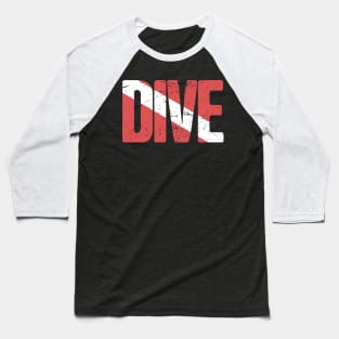 DIVE | Scuba Diving Flag Baseball T-Shirt